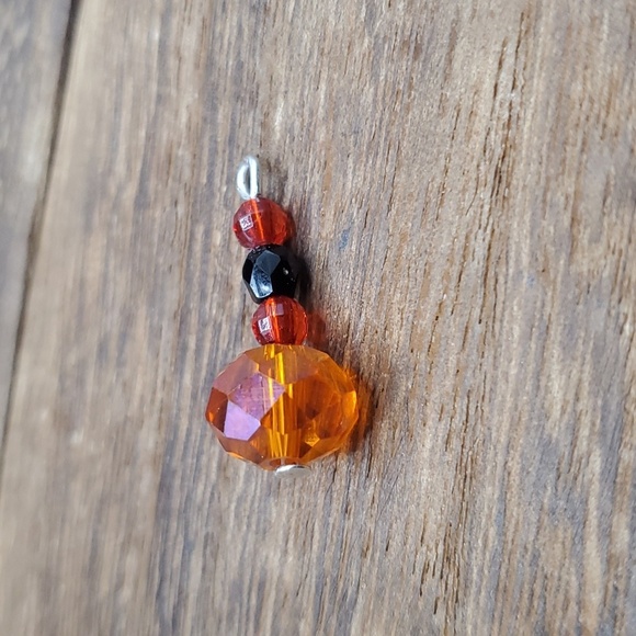 Brilliant sparkle orange crystal beaded drop pendant - Picture 1 of 2